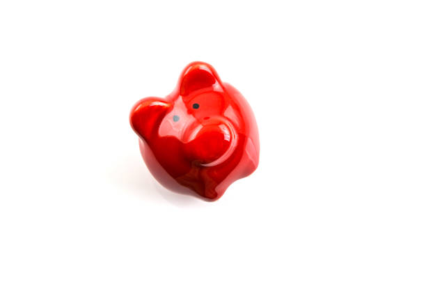 istock Red Piggy bank isolated 1278564151