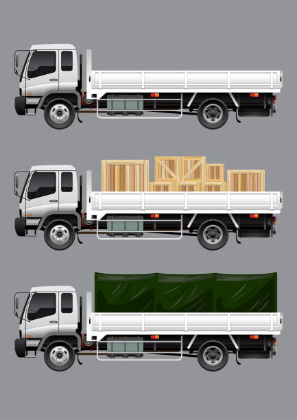 offener lastenwagen - truck pick up truck side view car stock-grafiken, -clipart, -cartoons und -symbole