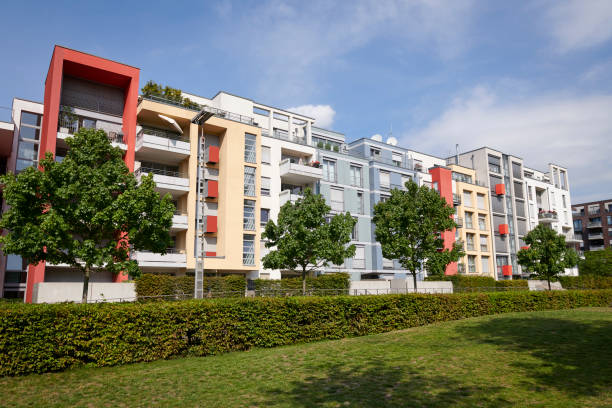 istock Row of modern townhouses 1278567358