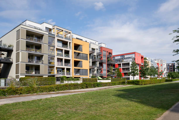 istock Row of modern townhouses 1278567423