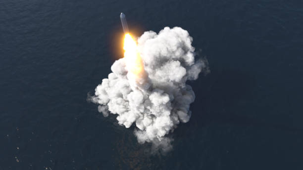 istock Ballistic missile launch from underwater 1278586167