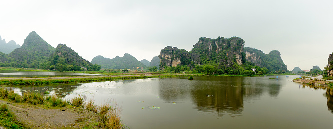 River and mountain backside of Khundanprakanchon dam, Nakhon Nayok, Thailand