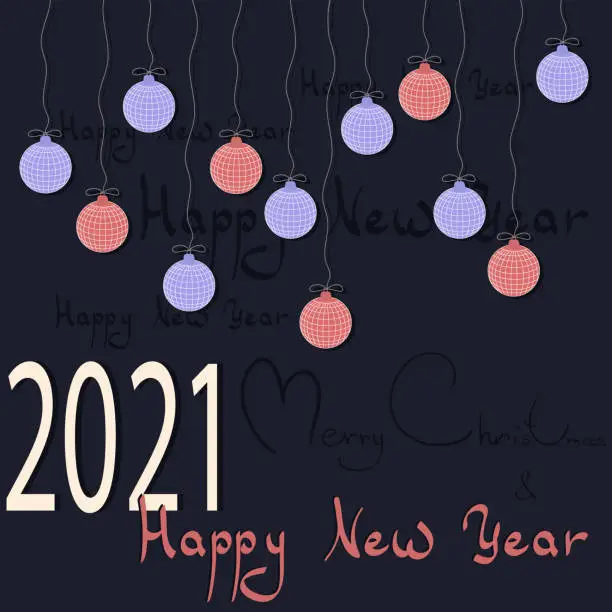 Vector illustration of vector new year background. happy new year. Merry Christmas