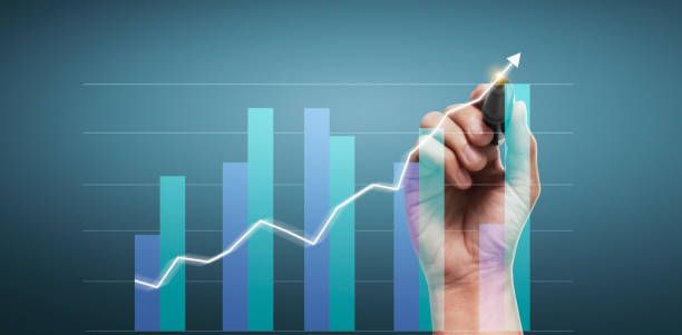 istock Hand drawing  chart, graph stock of growth 1278588783