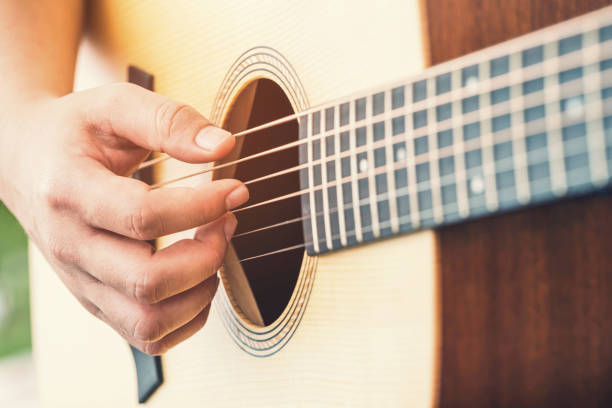 istock Man's hands playing acoustic guitar 1278590686