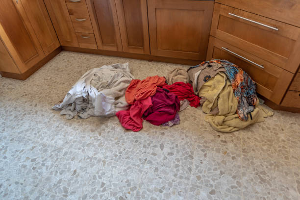 istock Laundry day piles of clothes 1278591119