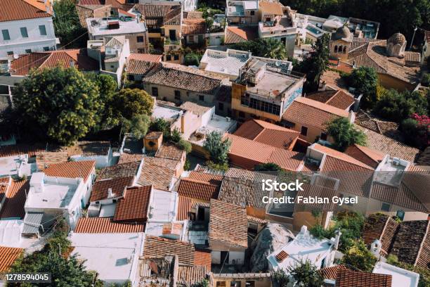 Roofs Of Athens Stock Photo - Download Image Now - Plaka, Residential District, Athens - Greece