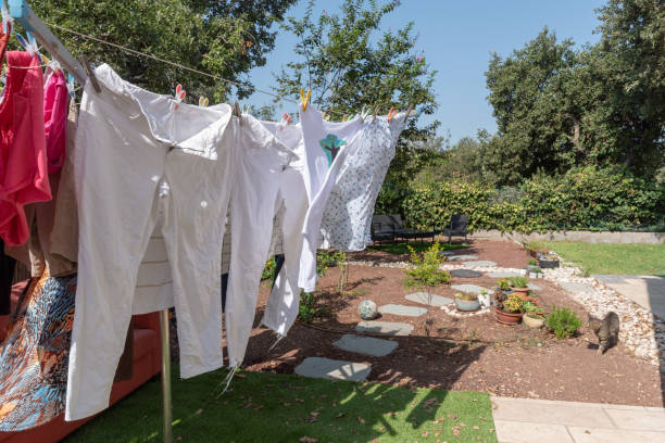istock Clothes hanging on the line 1278595465