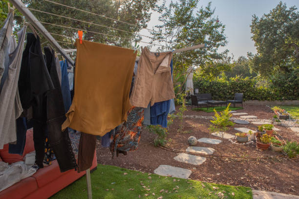 istock Clothes hanging on the line 1278595486