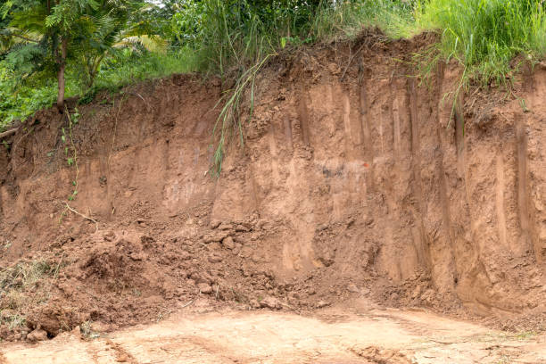 istock Close up of soil erosion, which was dug. 1278595728