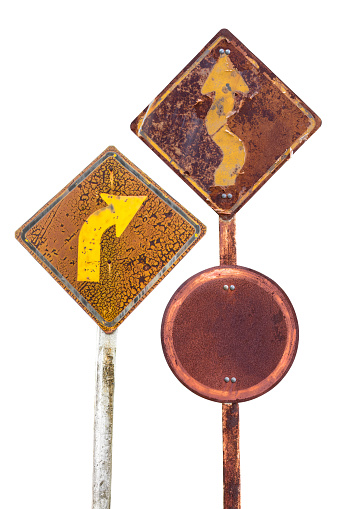 Yield and end of highway road traffic signs