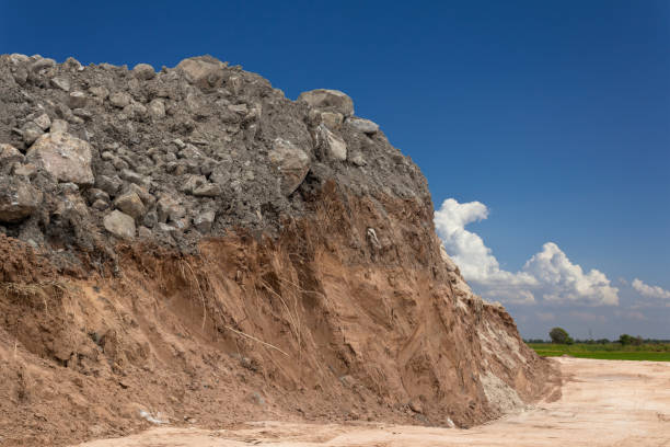 istock Underneath the ground, dig and pile the rocks with skies. 1278595744