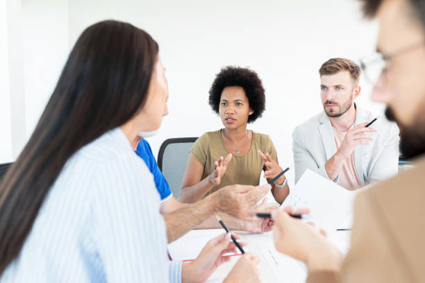 istock Business people discussing at office meeting 1278596896