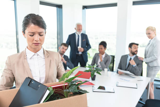 istock Businesswoman is unhappy as she got fired 1278596903