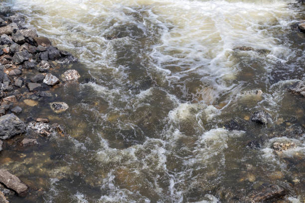 istock Water flows in streams with many granite rocks. 1278597104
