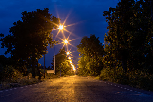 Empty Street Crosswalk At Night