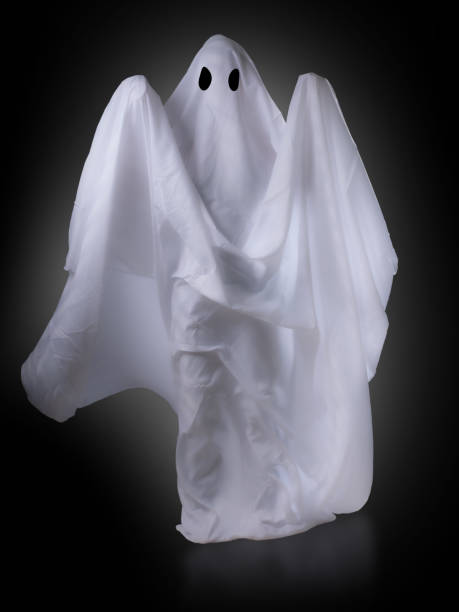 istock Scary white ghost at big eye for Halloween concept with clipping part 1278598643