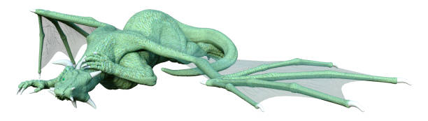 istock 3D illustration fantasy dragon on white 1278598703
