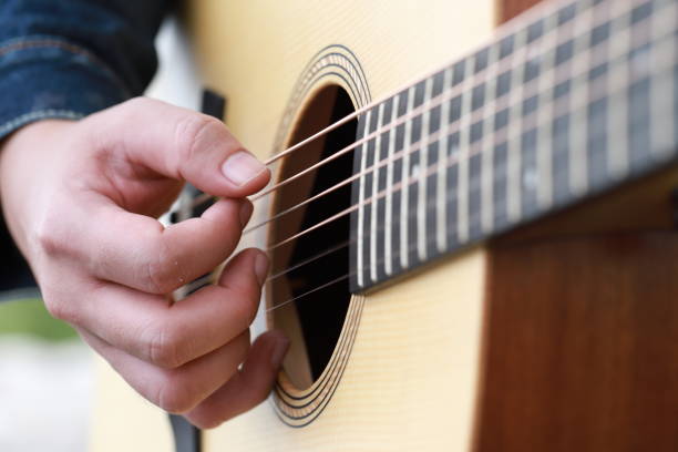 istock A man's hand playing acoustic guitar close up 1278600466