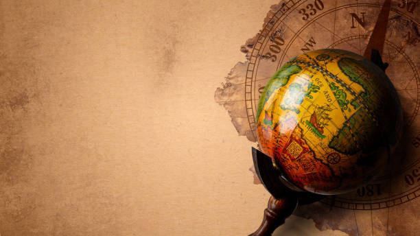 istock world globe ball on old map texture background with elements of this antarctica map  image furnished by NASA 1278600867