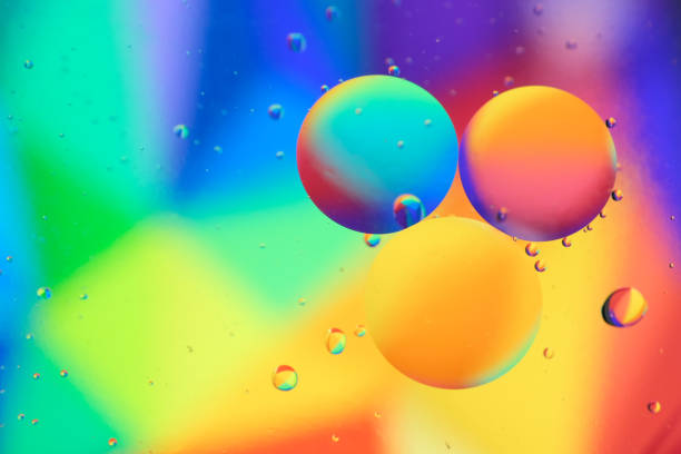 istock Macro close-up of oil mixed with water. 1278602030