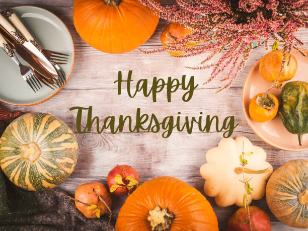dziękczynienie tło obiad z dyniami - thanksgiving zdjęcia i obrazy z banku zdjęć