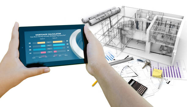 istock Mortgage calculator app and housing project 1278608029