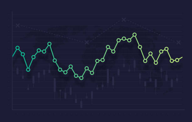 illustrations, cliparts, dessins animés et icônes de graphique des données financières des marchés boursiers - business green finance world map