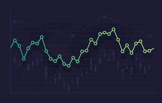 Stock market financial data tracking stock chart.