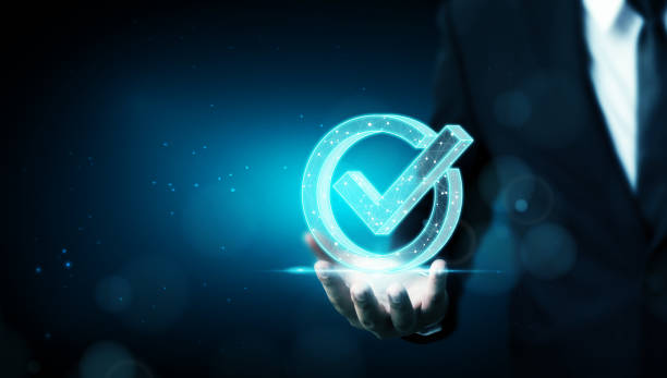 istock Standard quality control certification assurance guarantee. Concept of internet business technology digital 1278608400