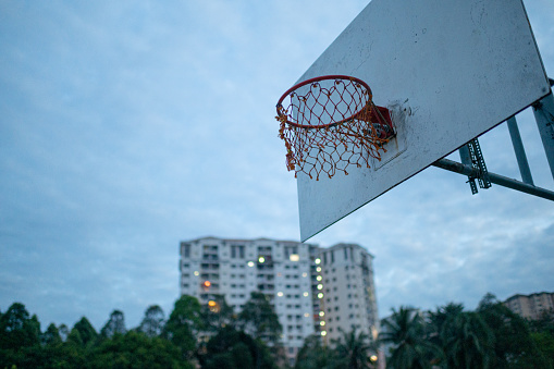 Basketball basket on the street