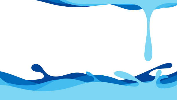 水滴ベクトルで飛び散る青い水の波 - water wave drop splashing点のイラスト素材／クリップアート素材／マンガ素材／アイコン素材