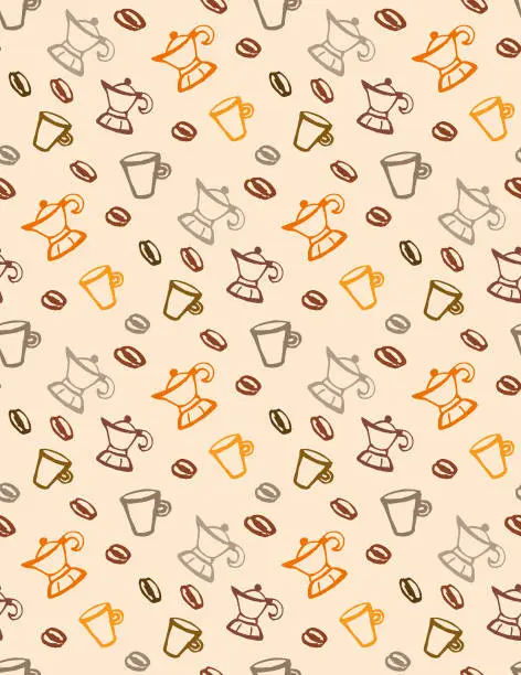 Vector illustration of Seamless coffee background