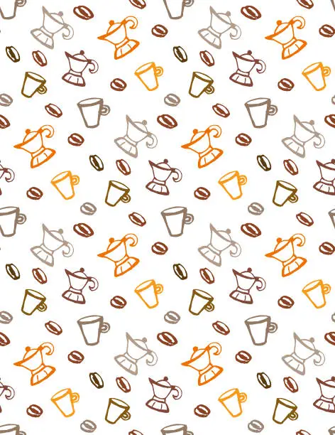 Vector illustration of Seamless coffee background