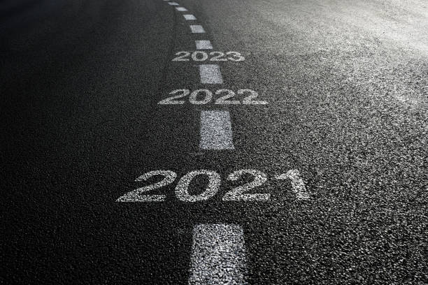 新年2021年道路開始。 - 改變 圖片 個照片及圖片檔