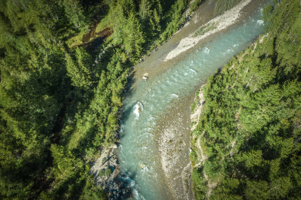 istock Pristine Alpine River Aerial Vista 1278622723