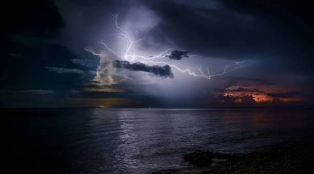 istock Powerful Electric Storm Over the Sea 1278622782