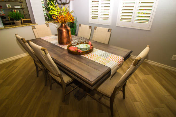 Dining Room Table With Six Chairs And Centerpieces