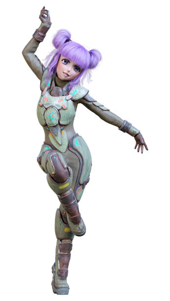 istock 3D illustration anime astronaut girl on white 1278623061