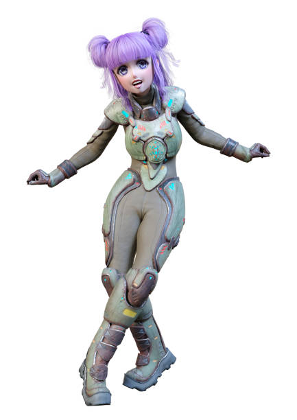 istock 3D illustration anime astronaut girl on white 1278623063