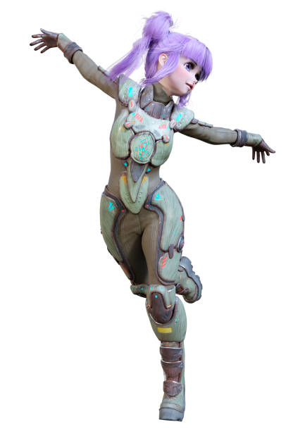 istock 3D illustration anime astronaut girl on white 1278623070
