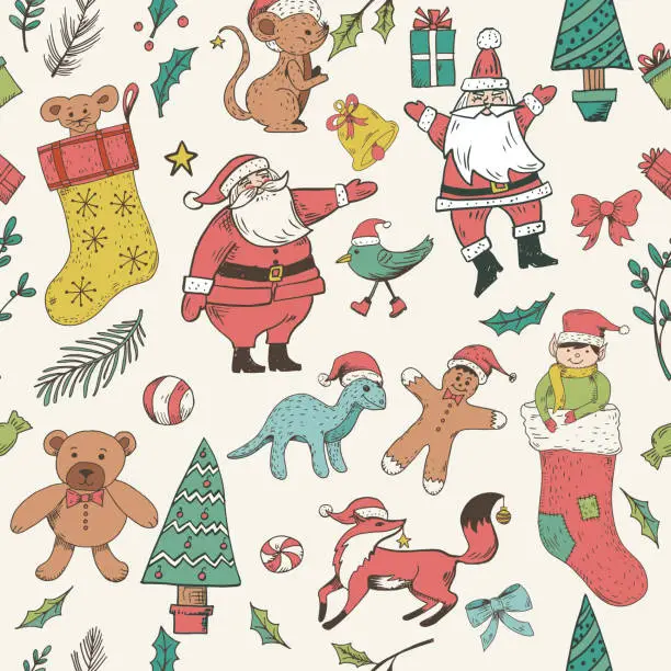 Vector illustration of Vintage Christmas Background