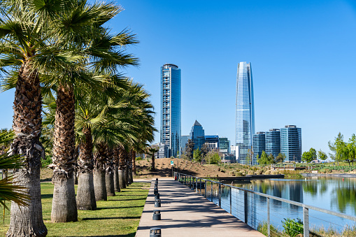 Perth, Australia - September 9, 2022: The Pioneer Women's Memorial is located in the Western Australian Botanic Garden in Kings Park in Perth, Western Australia. It comprises a lake, a statue and a fountain.