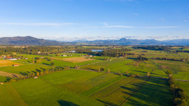 istock Aerial view: Bavarian landscape in autumn at sunset 1278637754
