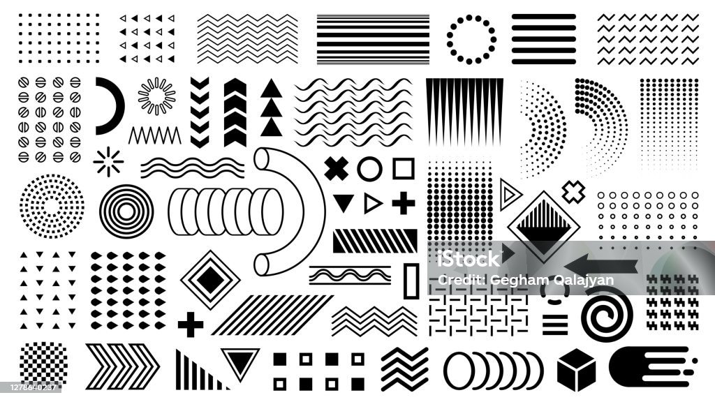 Geometric shapes, design elements. - Royalty-free Padrão arte vetorial