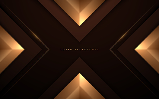 Abstract gold and brown triangle background in vector