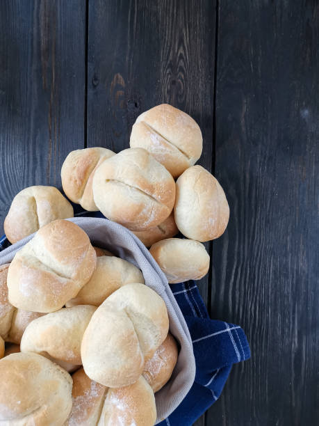 istock Homemade yeast rolls on a black table 1278644557