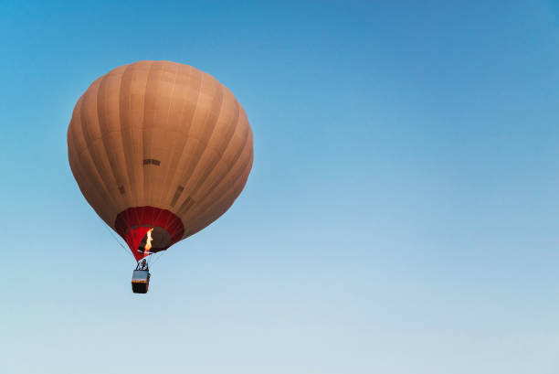 istock Hot air balloon in clear sky 1278644901
