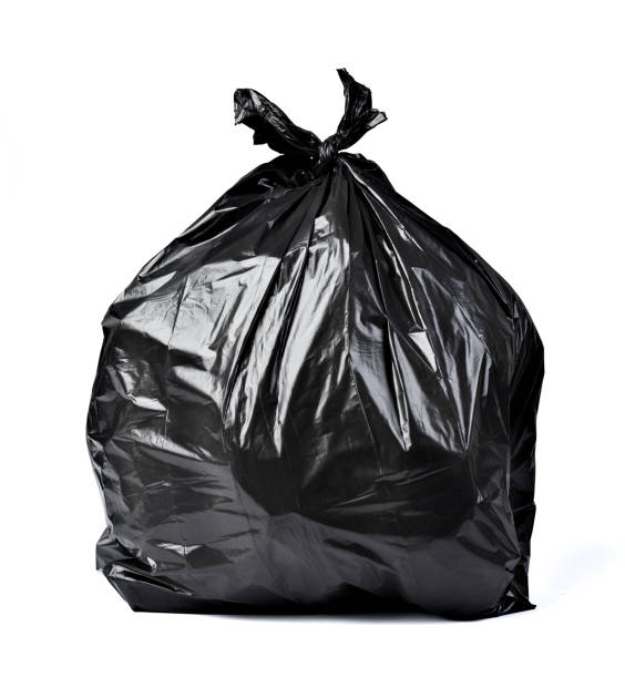 lixo de lixo plástico lixo meio ambiente poluição lixo - bag garbage bag plastic black - fotografias e filmes do acervo