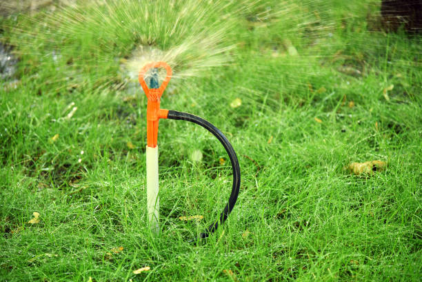 istock Lawn sprinkler system irrigation garden lawn grass 1278651516